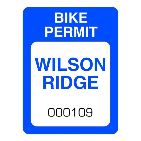 Bike Permit, Rectangle, 1-1/2 X 2 Package Of 100