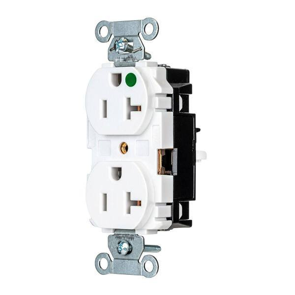 Hubbell Wiring Edgeconnect 20a 125v X-Hd Hosp Duplex Recp White Package Of 10