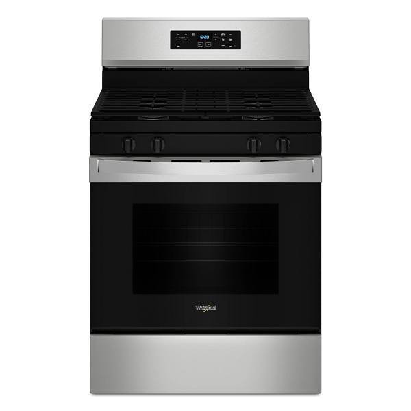 Whirlpool 30 In. 5.0 cu. ft. 4 Burner Grate Gas Freestanding Range, Self Clean, Stainless Steel