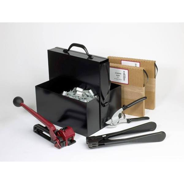Pac Strapping Products 3/4"W Steel Strapping Kit 400 Length With Dispenser