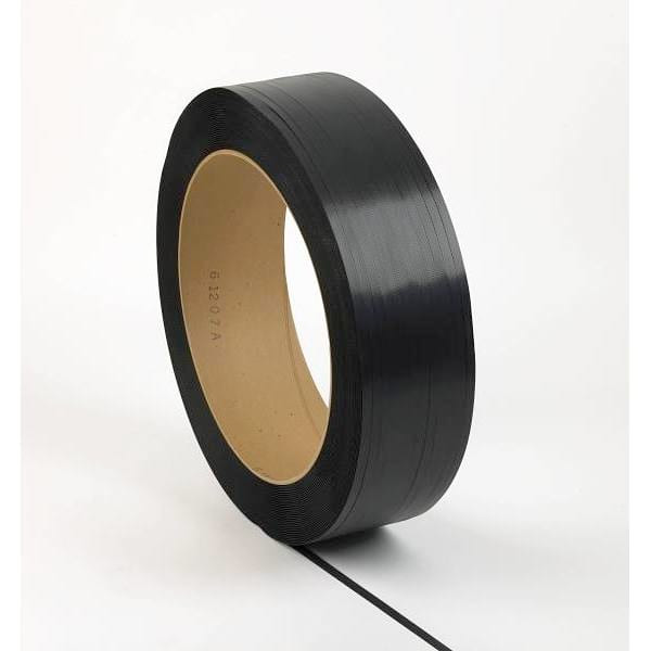 Pac Strapping Products 1/2"Wx9k LG Hand-Grade Pp 300# 16x6 Core Blk Pallet Of 24