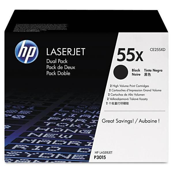 HP 55x High-Yield Black Original Laserjet Toner Cartridges Package Of 2