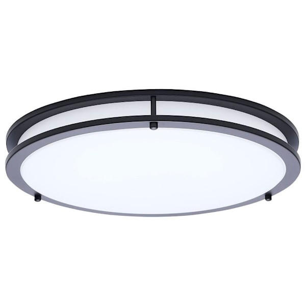 SATCO Glamour LED 17 Inch Flush Mount Black Finish CCT Selectable