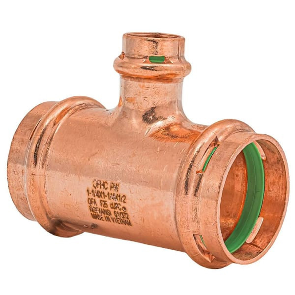 Quickfitting Surepress 1-1/4" X 1-1/4" X 1/2" Press Copper Reducing Tee Fitting