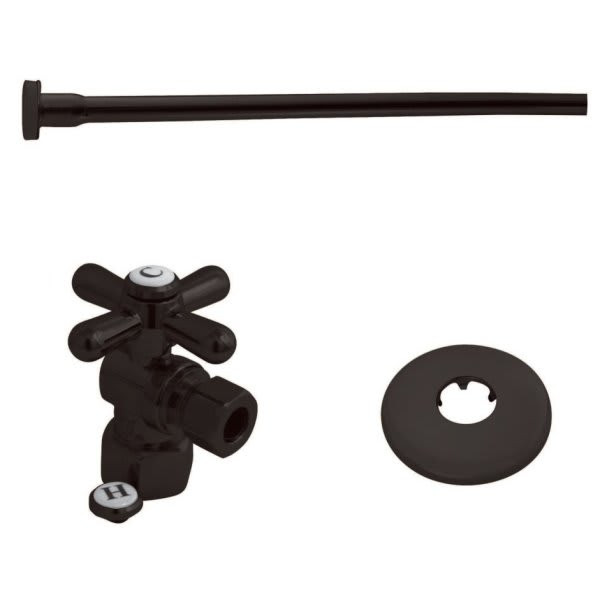 Kingston Brass Ktk105p Toilet Supply Kit, 1/2" Ips Inlet - 3/8" Outlet
