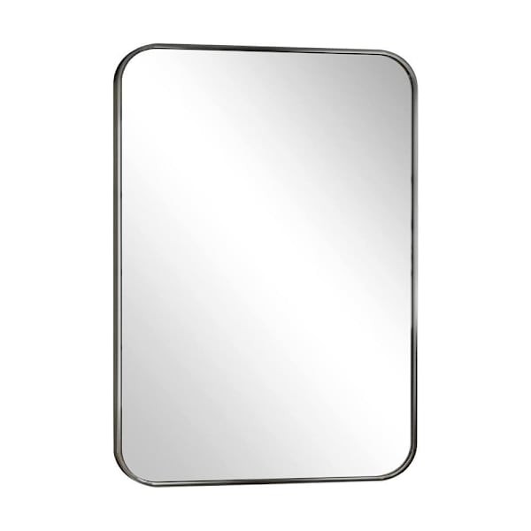 Easly 30" X 40" Rectangular Black Aluminum Alloy Framed Wall Mirror