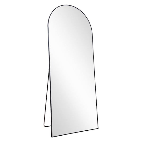 Easly 30" X 71" Arched Black Aluminum Alloy Framed Oversized Floor Mirror