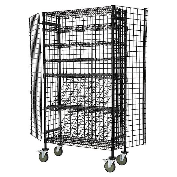 Quantum Storage Systems Mixed Mobile Wine Security Unit Black 36"W X 14"D X 69"H