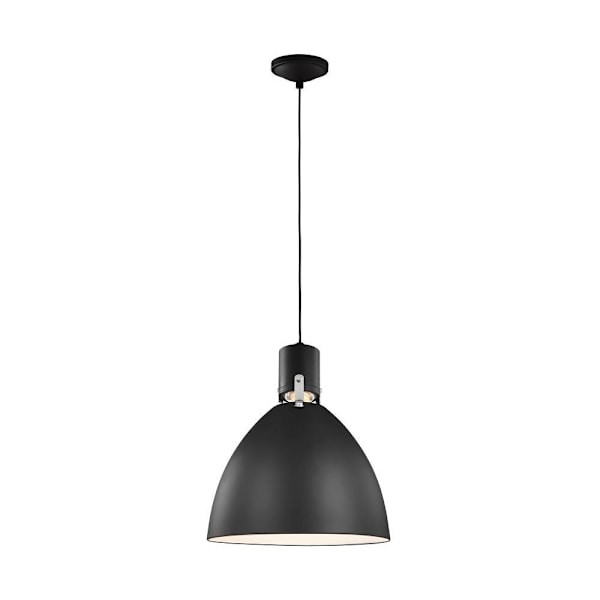 Generation Lighting Brynne 14.125"W X 17"H Matte Black LED Modern Pendant Light