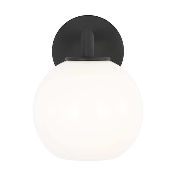 Generation Lighting Toca 9.25" 1-Light Textured Black Wall Lantern With Bulb