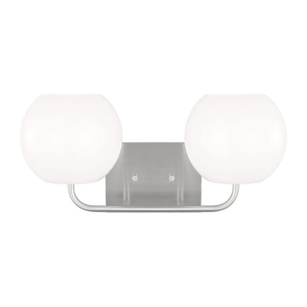 Generation Lighting Rory 2-Light Brushed Steel Vanity Light With LED Bulbs