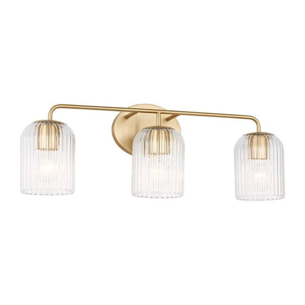 Generation Lighting Eisele 33.75" 4-Light Matte White Vanity Light, Clear Ribbed