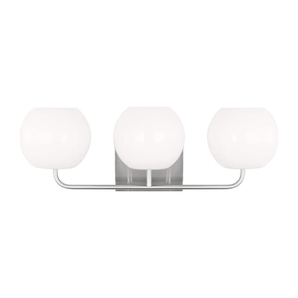 Generation Lighting Rory 3-Light Brushed Steel Vanity Light With LED Bulbs