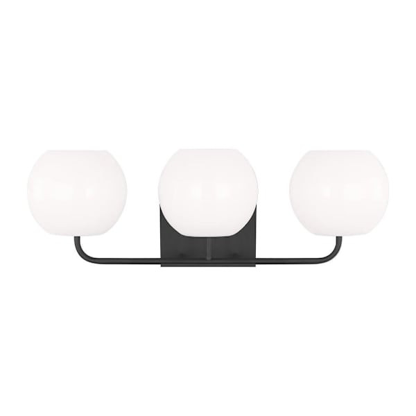 Generation Lighting Rory 3-Light Midnight Black Vanity Light With LED Bulbs
