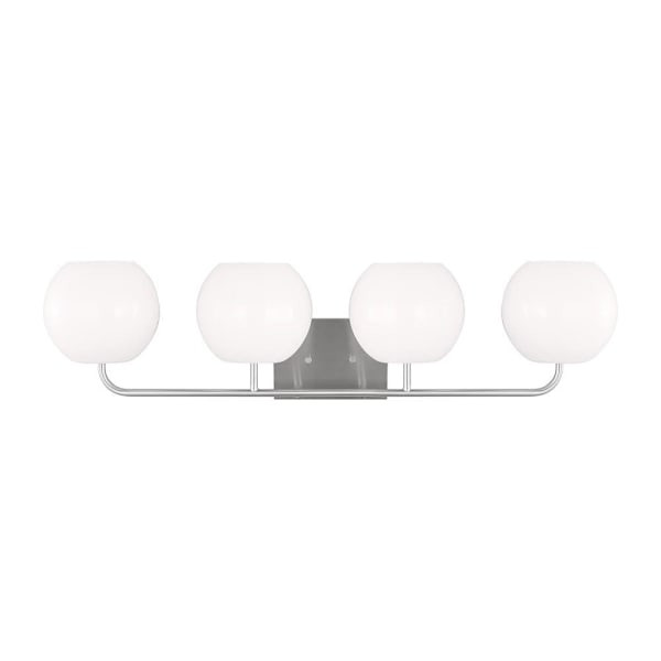 Generation Lighting Rory 4-Light Brushed Steel Vanity Light With LED Bulbs