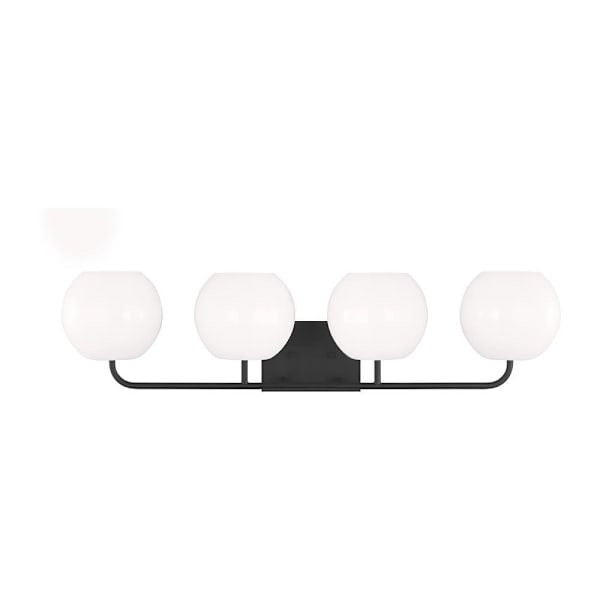 Generation Lighting Rory 4-Light Midnight Black Vanity Light With LED Bulbs
