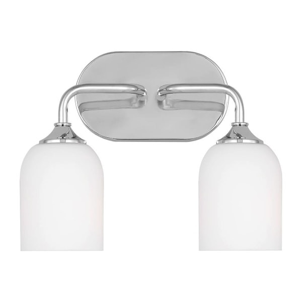Generation Lighting Emile 13.25" 2-Light Chrome Vanity Light With Bulbs