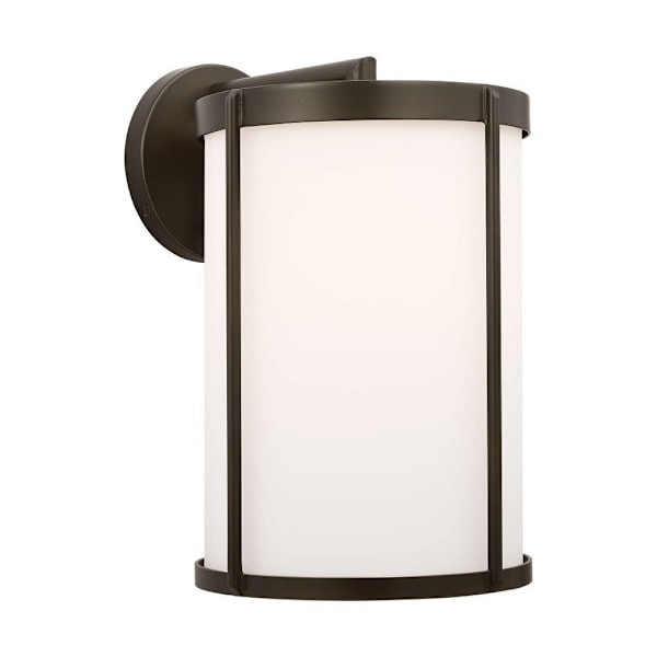 Generation Lighting Luning 15" 1-Light Antique Bronze Wall Lantern, Opal Etched