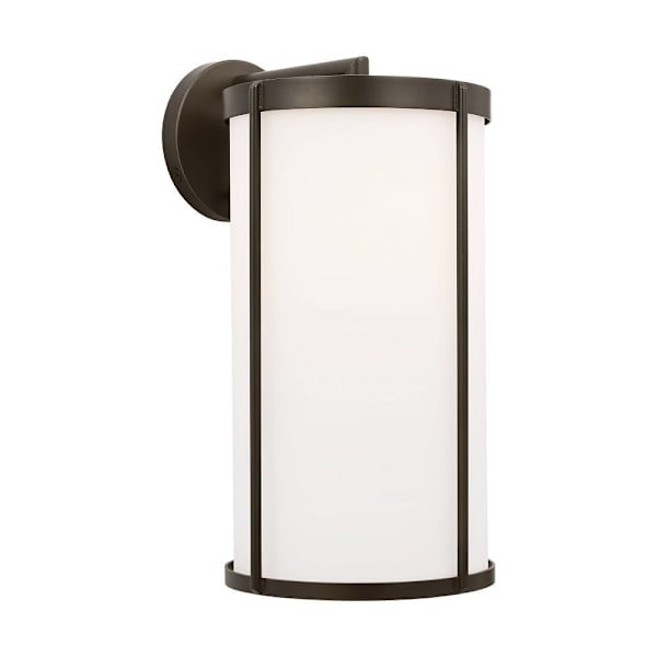 Generation Lighting Luning 18.5" 1-Light Antique Bronze Wall Lantern Opal Etched