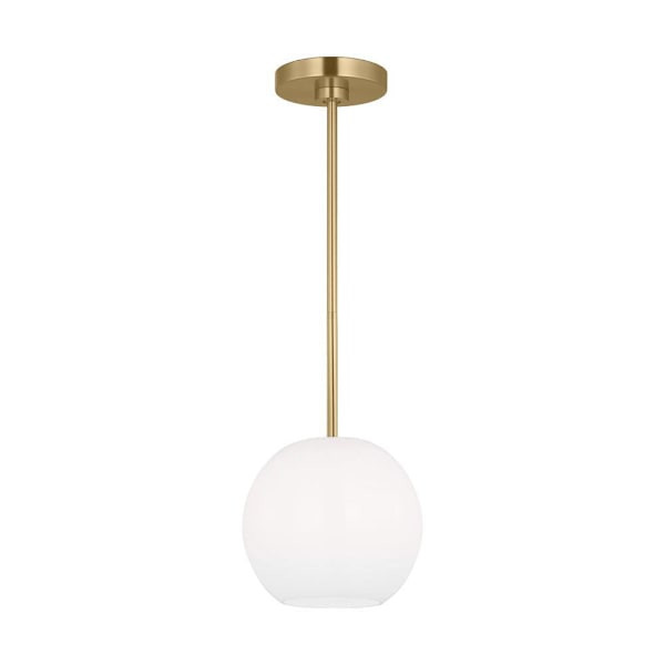 Generation Lighting Rory 1-Light Satin Bronze Pendant With LED Bulb, White