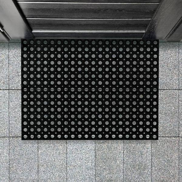 Floortex Doortex Octomat All Seasons Black Outdoor Drainage Entrance Mat 32x48