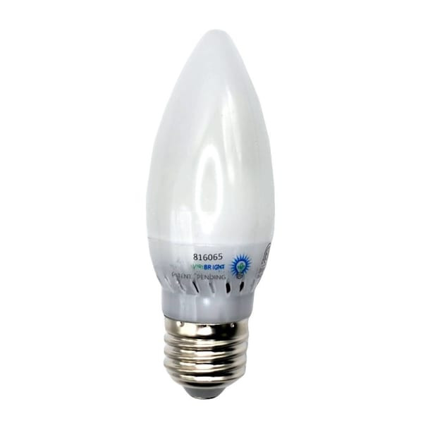 Viribright 3.2 Watt B11 LED Bulb, E26, Dimmable, 90 Cri, 6500k, Frosted