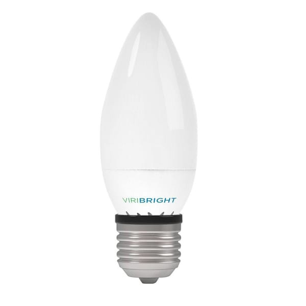 Viribright 3.2 Watt B11 LED Bulb, E26, Dimmable, 90 Cri, 6000k, Frosted