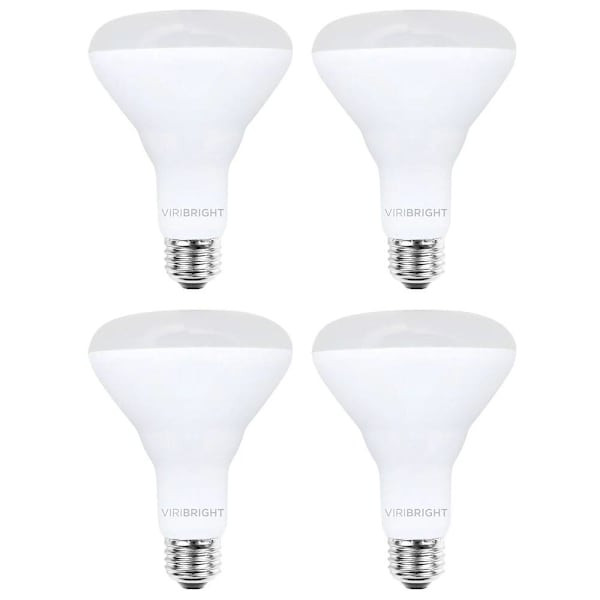 Viribright 8.5 Watt Br30 LED Bulb, E26, Dimmable, 90 Cri, 5000k, Package Of 4