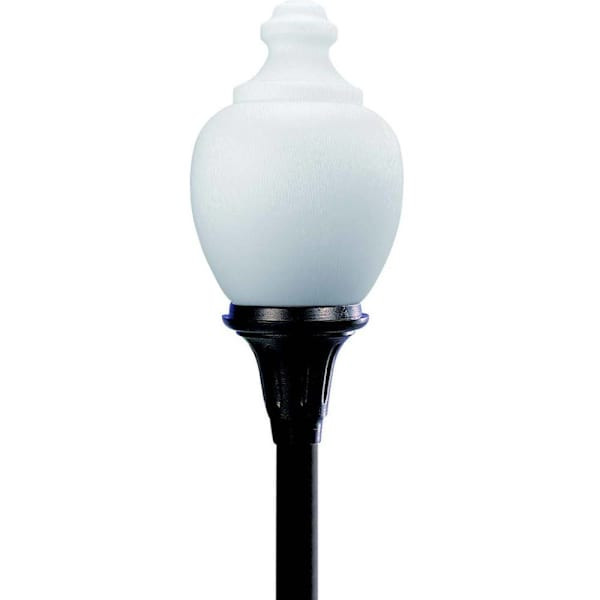 Liteco 30" Commercial Acorn Post Top, E26, Black With Frosted Textured Lens