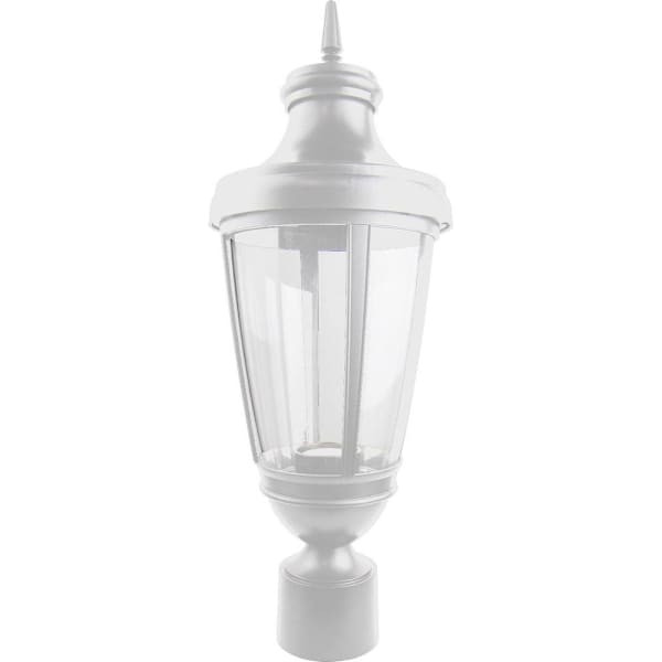 Liteco Post Top Composite Fixture, E26 Socket, White Housing With Clear Lens
