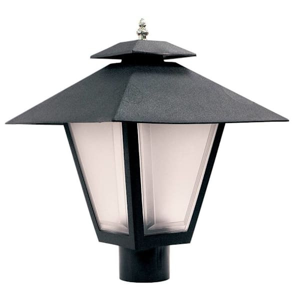 Liteco 13" Imperial Post Top, E26 Socket, Black Housing With Frost Lens