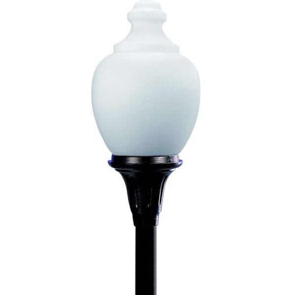 Liteco 35.75" Commercial Acorn Post Top, E26, Black With Frosted Textured Lens