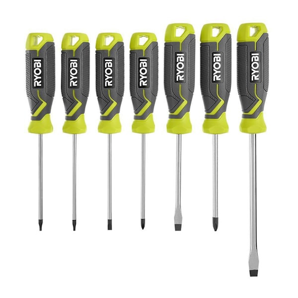 Ryobi Screwdriver Set With Cushion Grip, 7 Piece