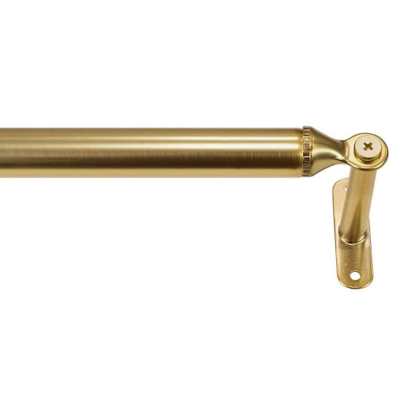 Lumi Home Furnishings 7/8" Decorative Screw Curtian Rod, 48"-84", Brass