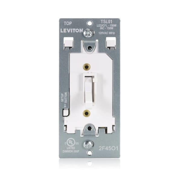 Leviton Toggle Slide LED Advanced Dimmer Switch, 150w Single Pole Or 3-Way White