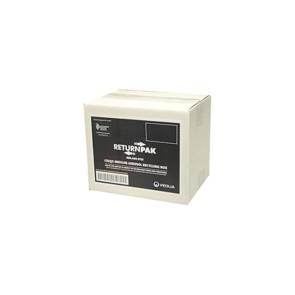 Veolia Returnpak California 12 Aerosol Can Recycling Box, 12.25" X 9" X 10.25"