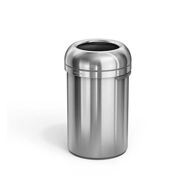 Simplehuman 30-Gal 115l All-Steel Bullet Open Can Brushed Heavy-Gauge Stainless