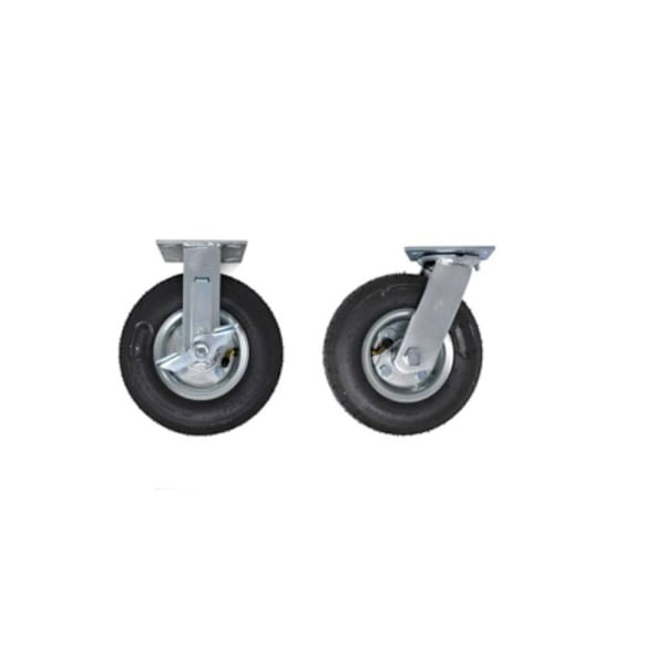Rubbermaid Commercial 5" Swivel And Rigid Plate Caster Kit With Hardware