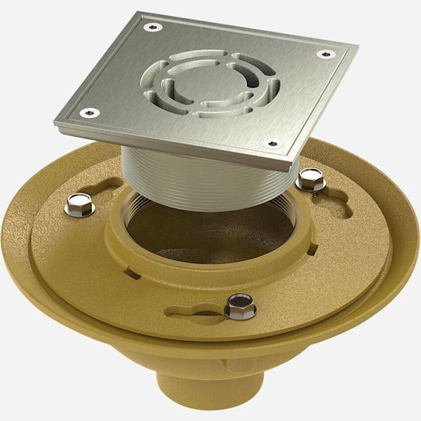 Bestcare Whitehall Ligature-Resistant Floor Drain, Square, 6in, 2in No Hub