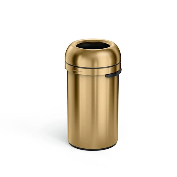 Simplehuman 16-Gal 60l Steel Bullet Open Can Gold Heavy-Gauge Stainless Steel