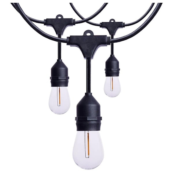SATCO 24' LED String Light, 12-S14 Lamps, 2700k Cct, 120 Volt, Black