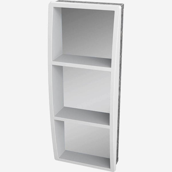 Bestcare Whitehall Ligature-Resistant Recessed Shelf, Corterra, Mirror Finish