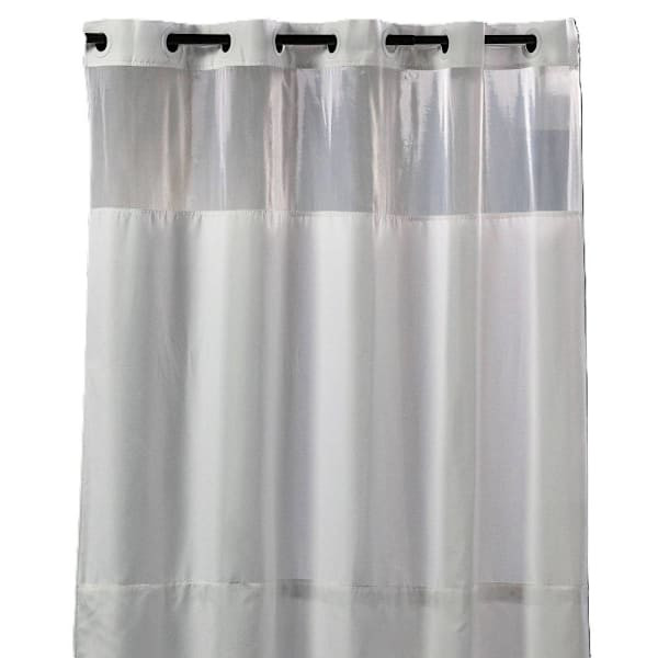 RDI-USA 23 Threads Shower Curtain, Hook-Free, White, 71" X 74", Case Of 12
