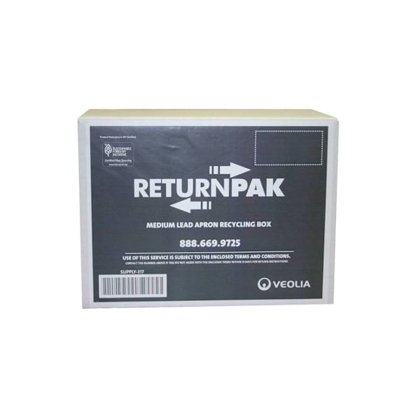 Veolia Returnpak Medium Lead Apron Recycling Box, 12" X 12" X 9"