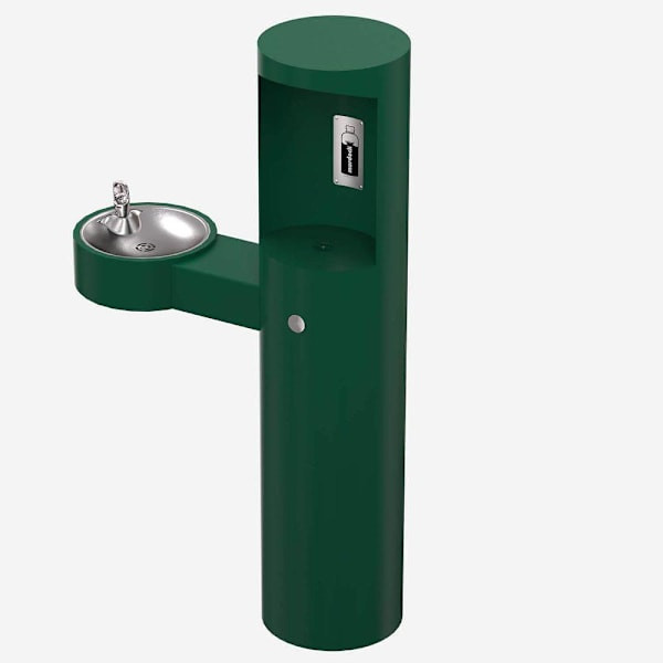 Murdock Contemporary Outdoor Pedestal Bottle Filler & Drinking Fountain Green