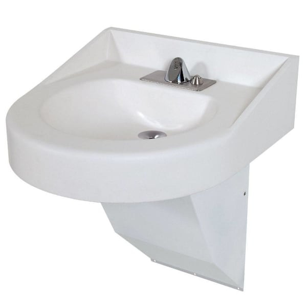 Bestcare Whitehall Ligature-Resistant ADA Basin, Corterra Ss, White, S/T Faucet