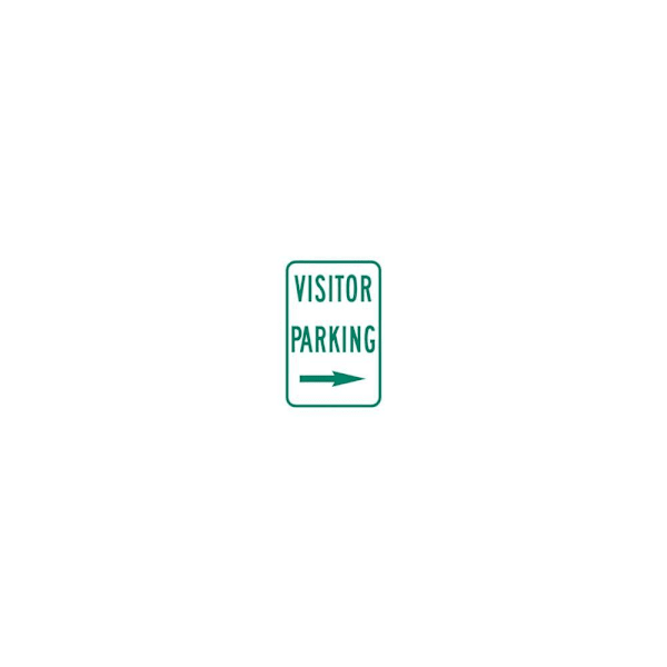 Hy-Ko Visitor Parking Right Arrow Sign 12x18" Reflective Aluminum