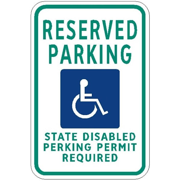 Hy-Ko Washington Reserved Disabled Permit Parking Sign 12x18" Reflective