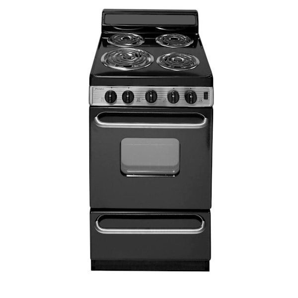 Peerless-Premier 20" Coil Top Electric Range Black And Stainless Steel