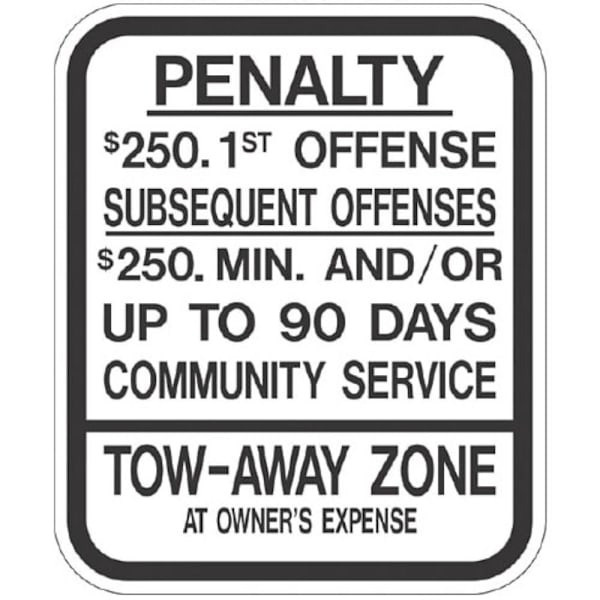 Hy-Ko Sign Reflective 10x12 Nj Penalty Sign